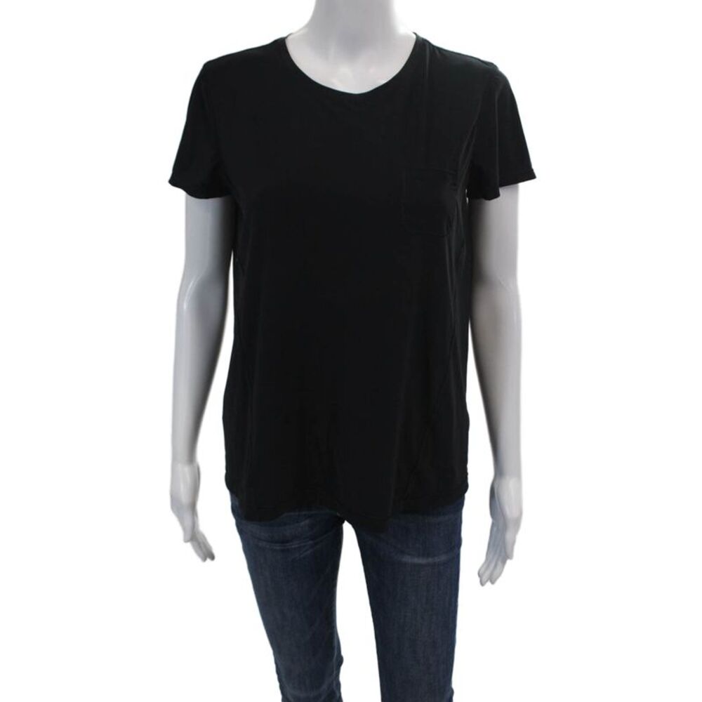 Lululemon Womens Short Sleeve Pocketed Basic Athletic Top Solid Black Size S
